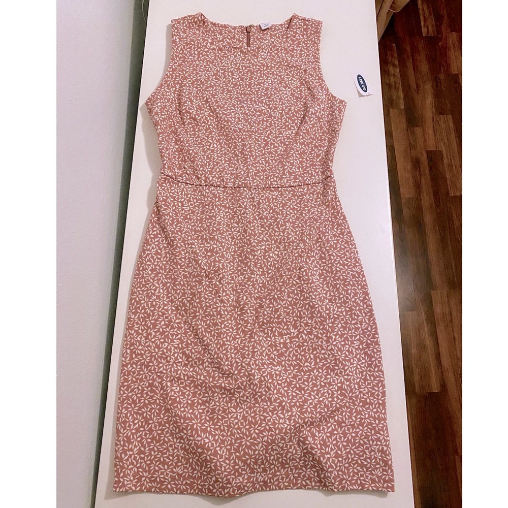 Mauve floral, Sleeveless Ponte-knit Sheath Dress